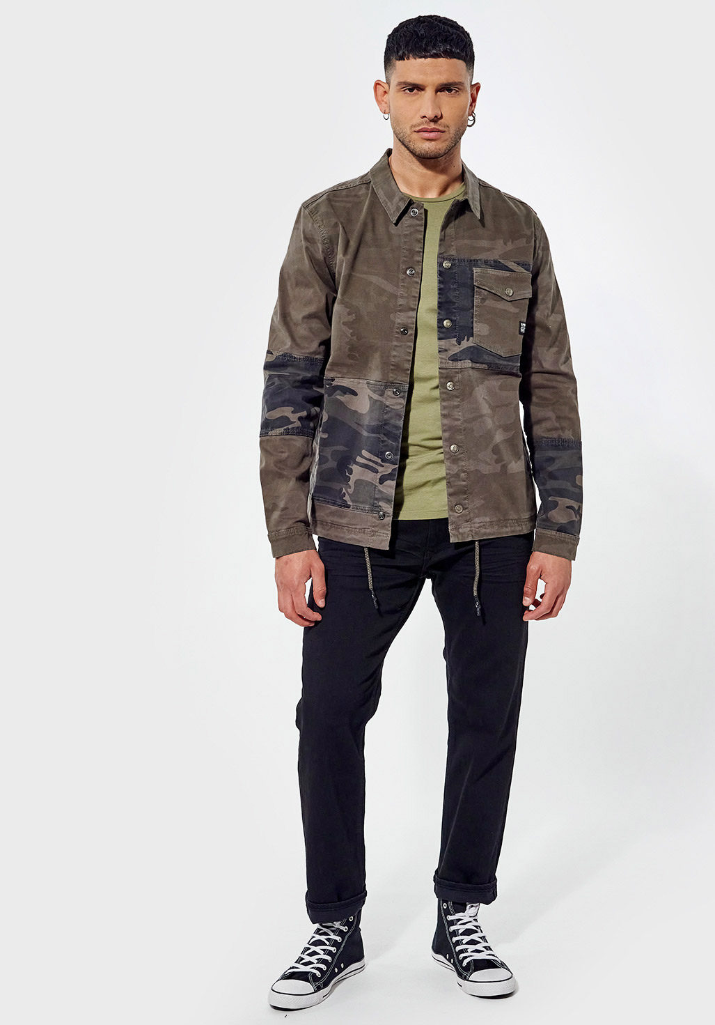 ASAP  Veste en jean régular kaki camouflage  Homme