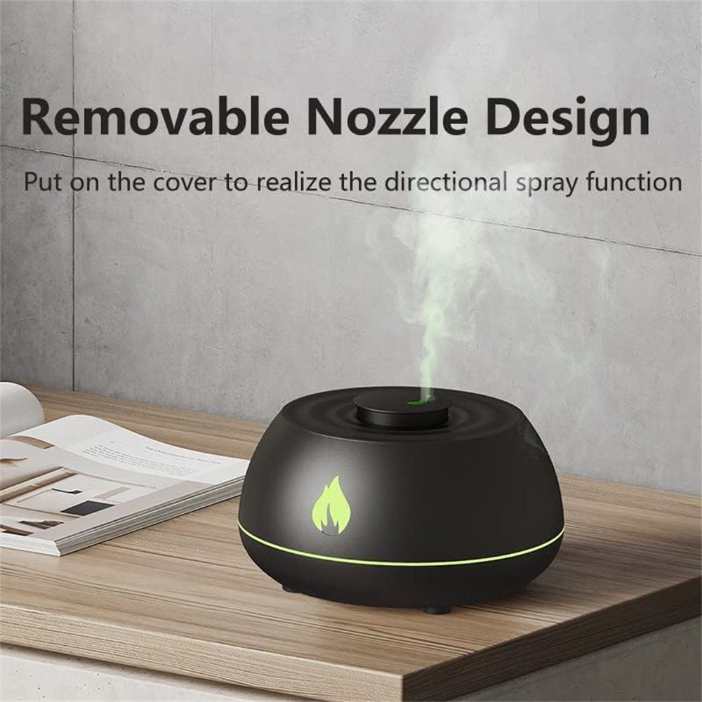Perfine Luftbefeuchter Flammenaromatherapiegerät, 7-Farben-Leuchtbefeuchter, Für Zuhause, Schlafzimmer, Yoga, Büro mit Auto-Power-Off-Schutz.