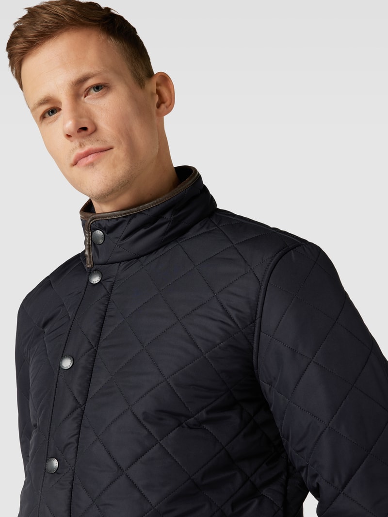 Steppjacke mit Stehkragen Modell 'POWELL' in marineblau