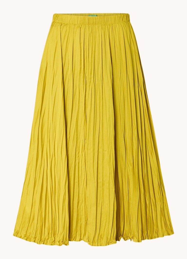 Fustă midi din satin Benetton cu talie elastică