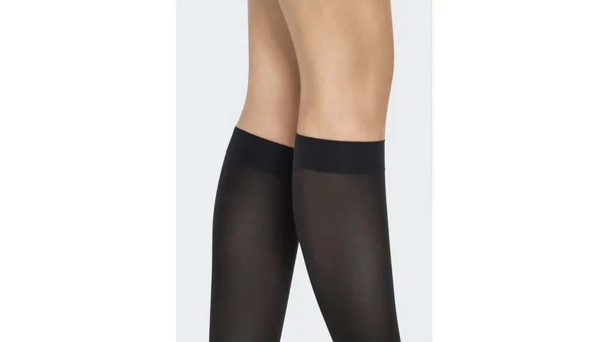 Wolford Damen Kniestrümpfe Natural Op. Knee-Highs 50 DEN 7005 black