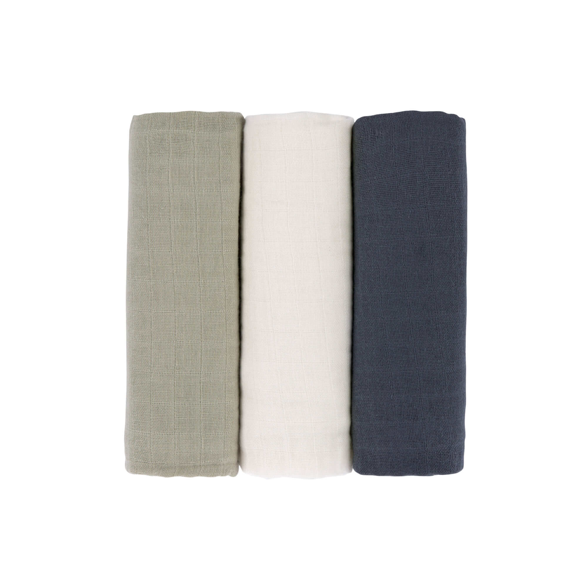 Mulltücher (3 Stk) - Swaddle & Burp Blanket L, Olive Milky Navy