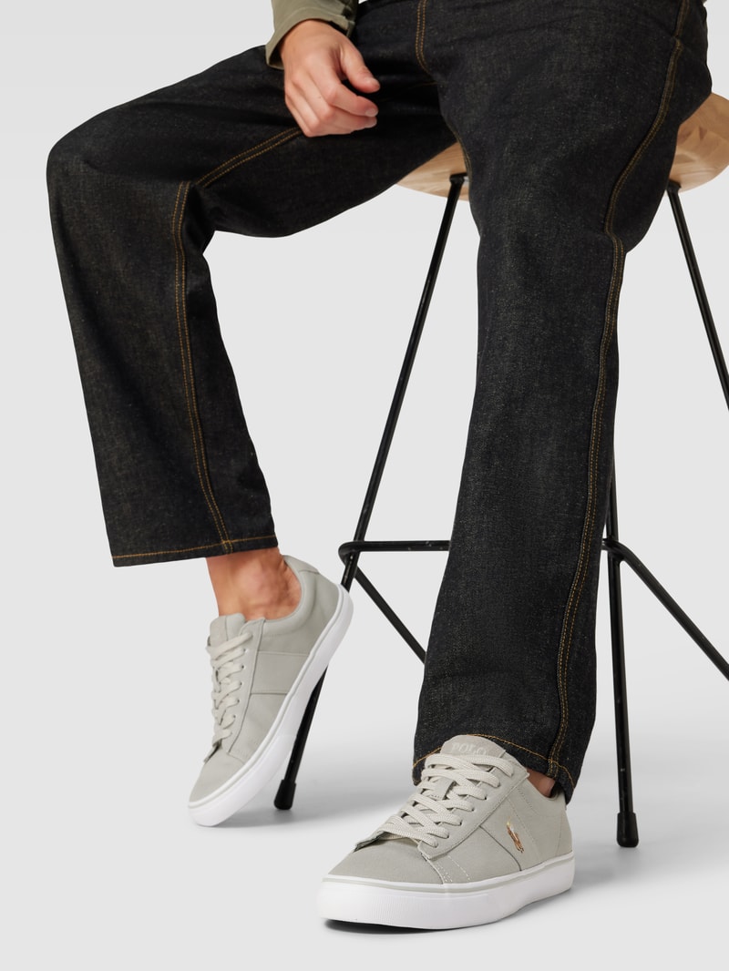 Sneaker mit Motiv-Stitching Modell 'SAYER' in hellgrau