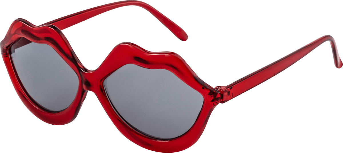 Rote Party-Sonnenbrille in Kussmund-Form, 1 St