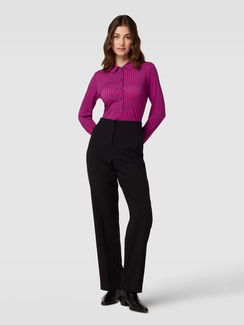 Hemdbluse mit Allover-Muster in pink