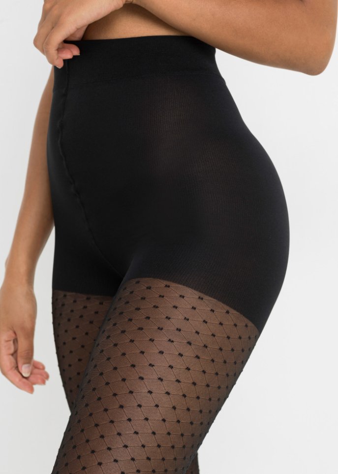 Strumpfhose 30den mit gepunktetem Netzmuster