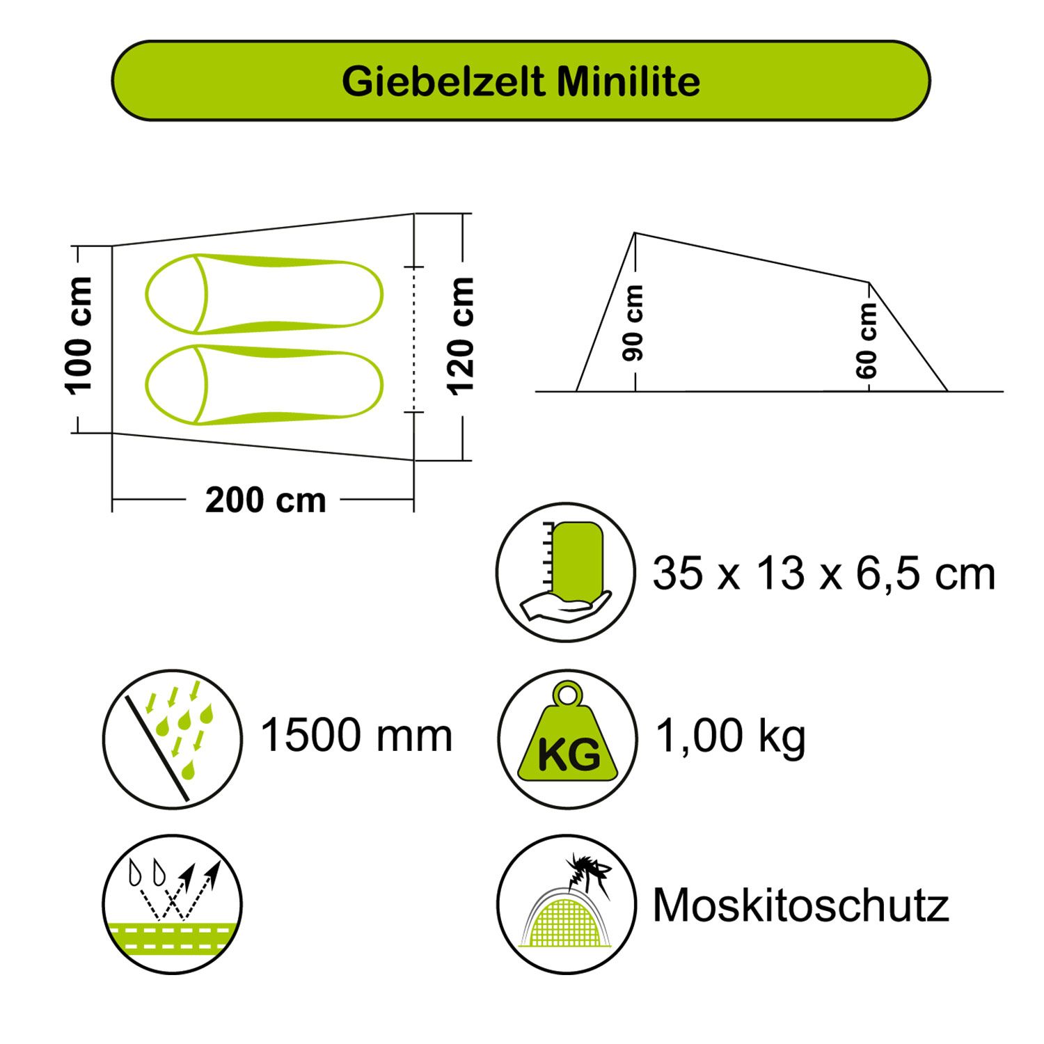 Giebelzelt Minilite