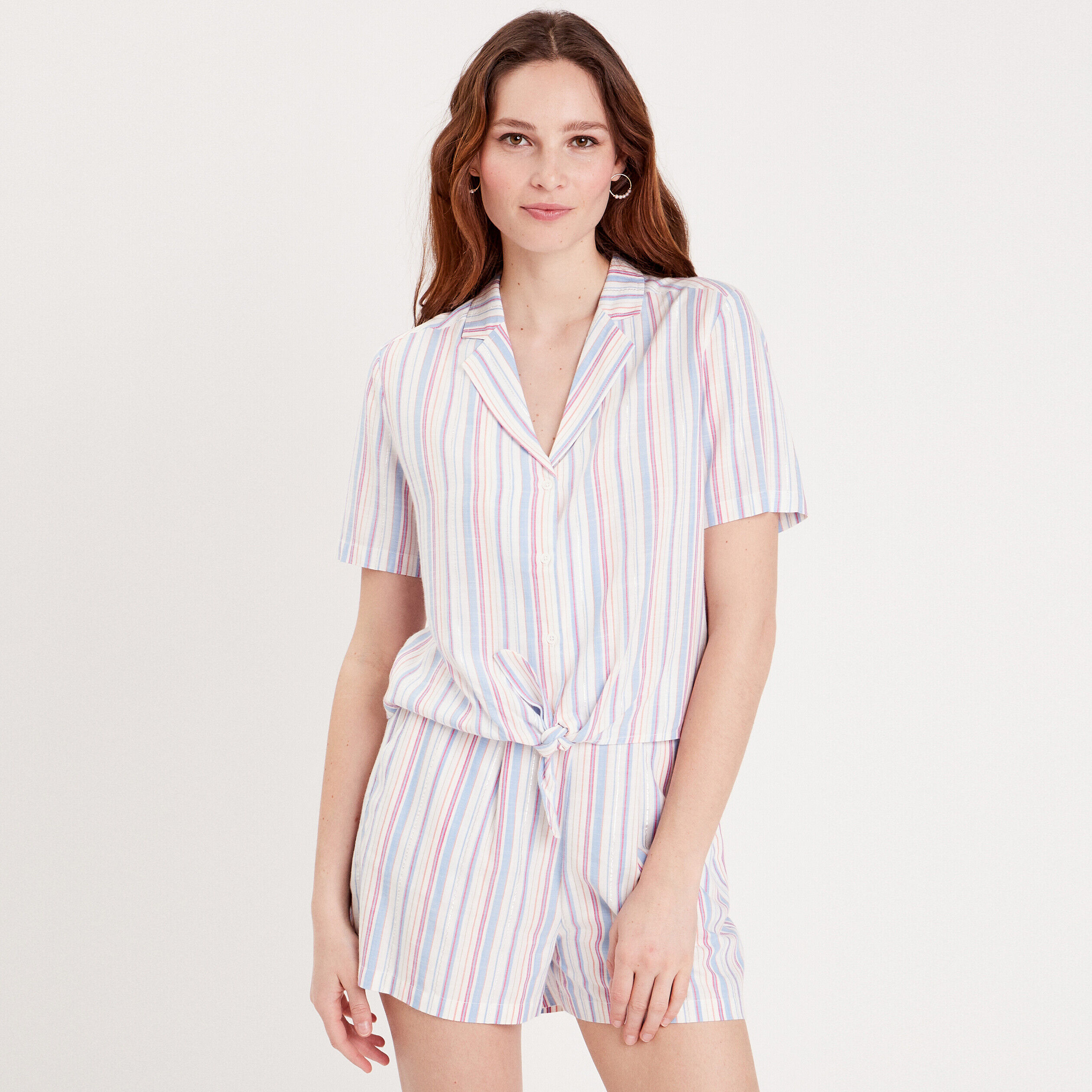 Chemise manches courtes blanc femme | Cache Cache