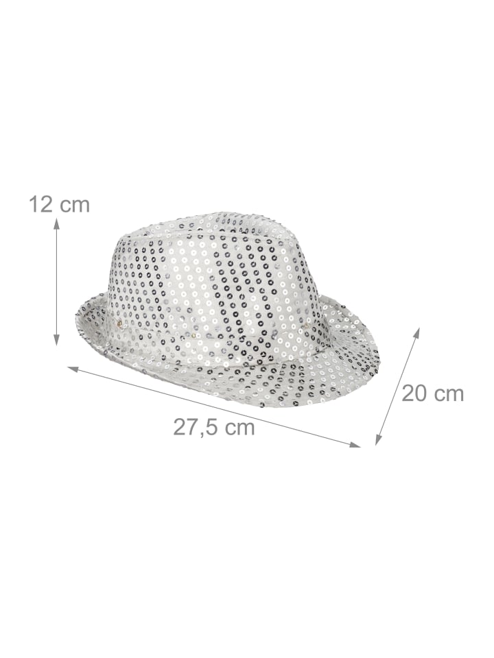 relaxdays 2 x Paillettenhut LED in Silber günstig kaufen onesize