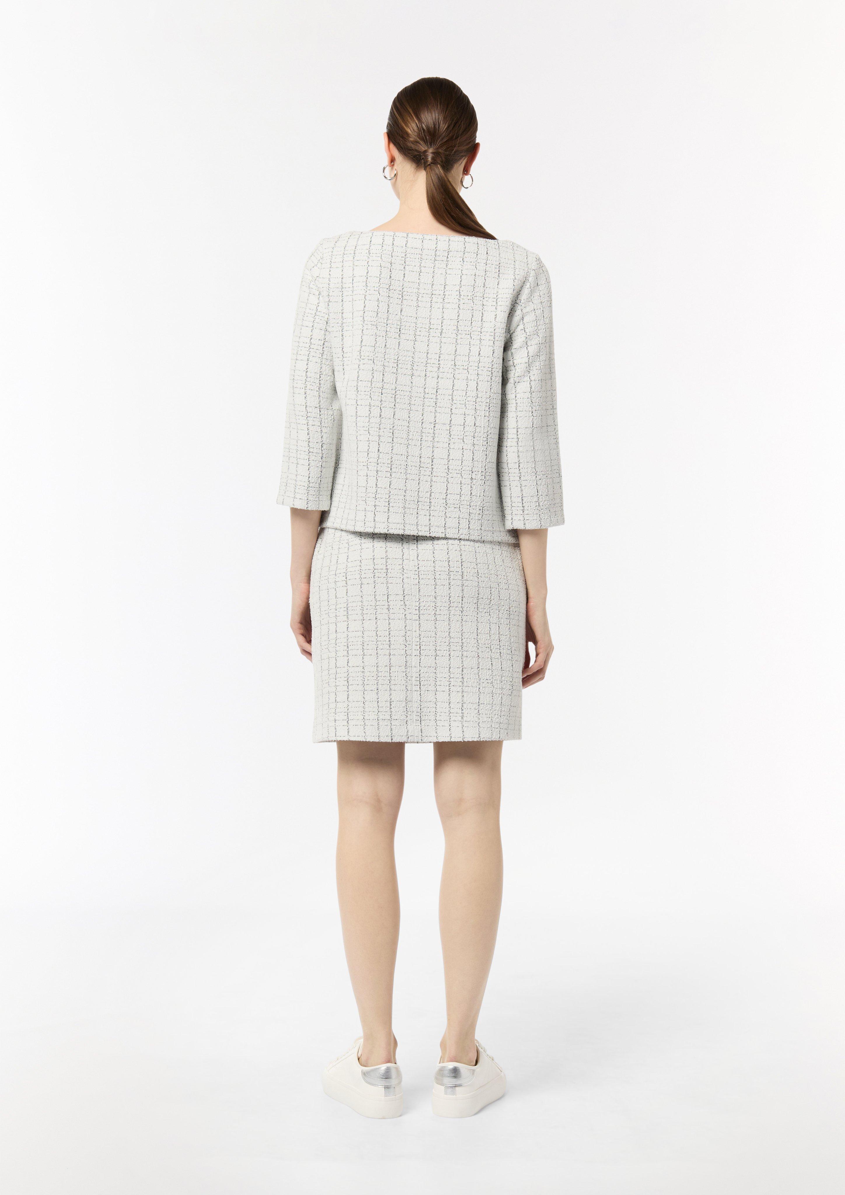 Bouclé-Jerseyshirt mit Metallic-Garn - hellgrau