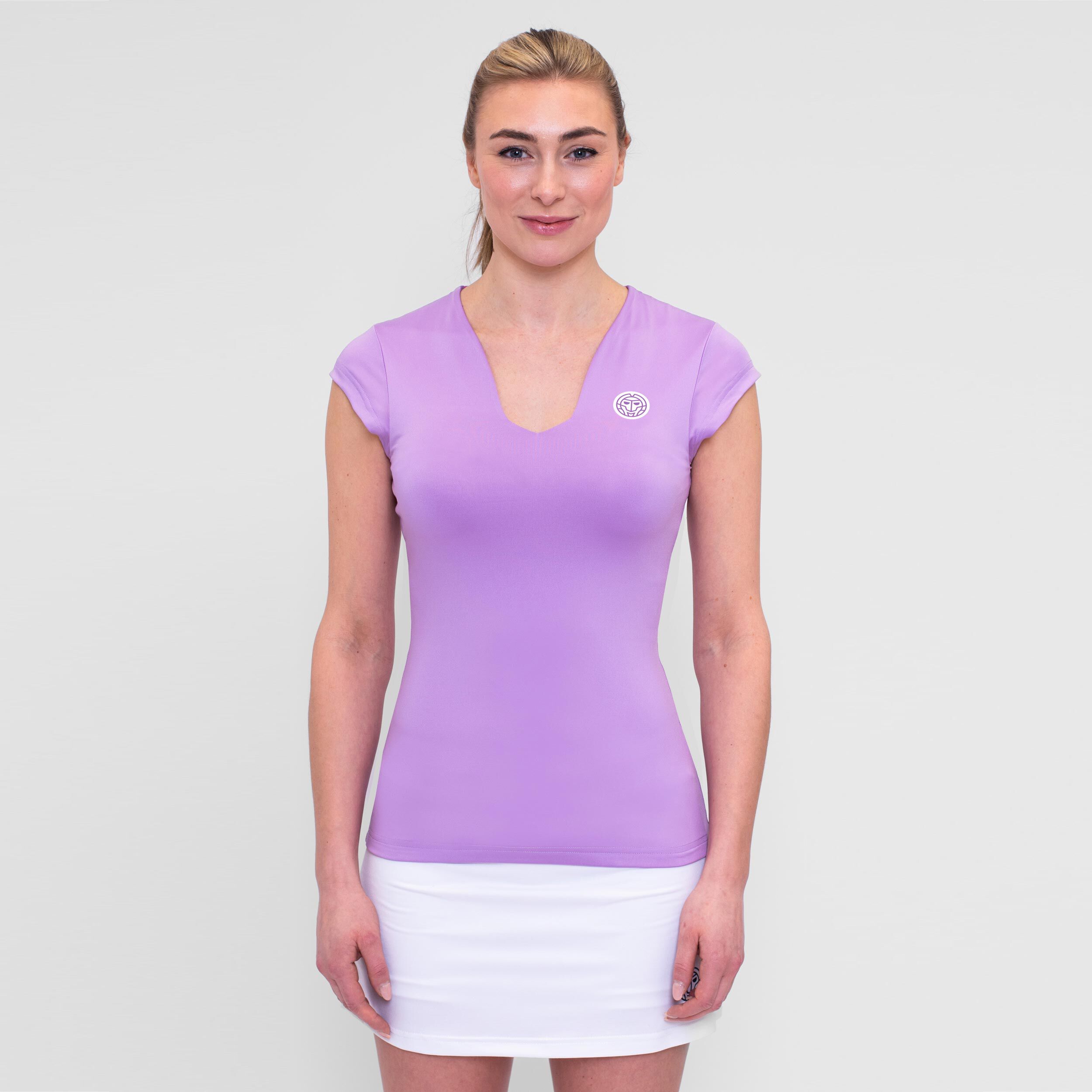 Spike V-Neck T-Shirt Damen - Lila