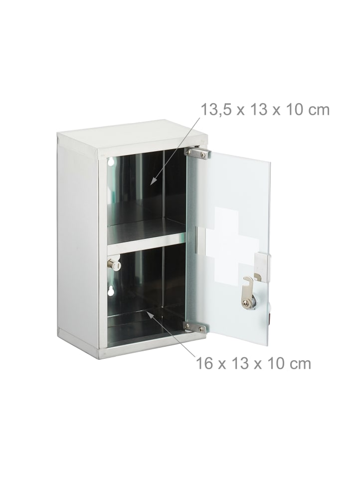 relaxdays Medizinschrank in Silber - (B)18 x (H)30 x (T)12 cm günstig kaufen onesize