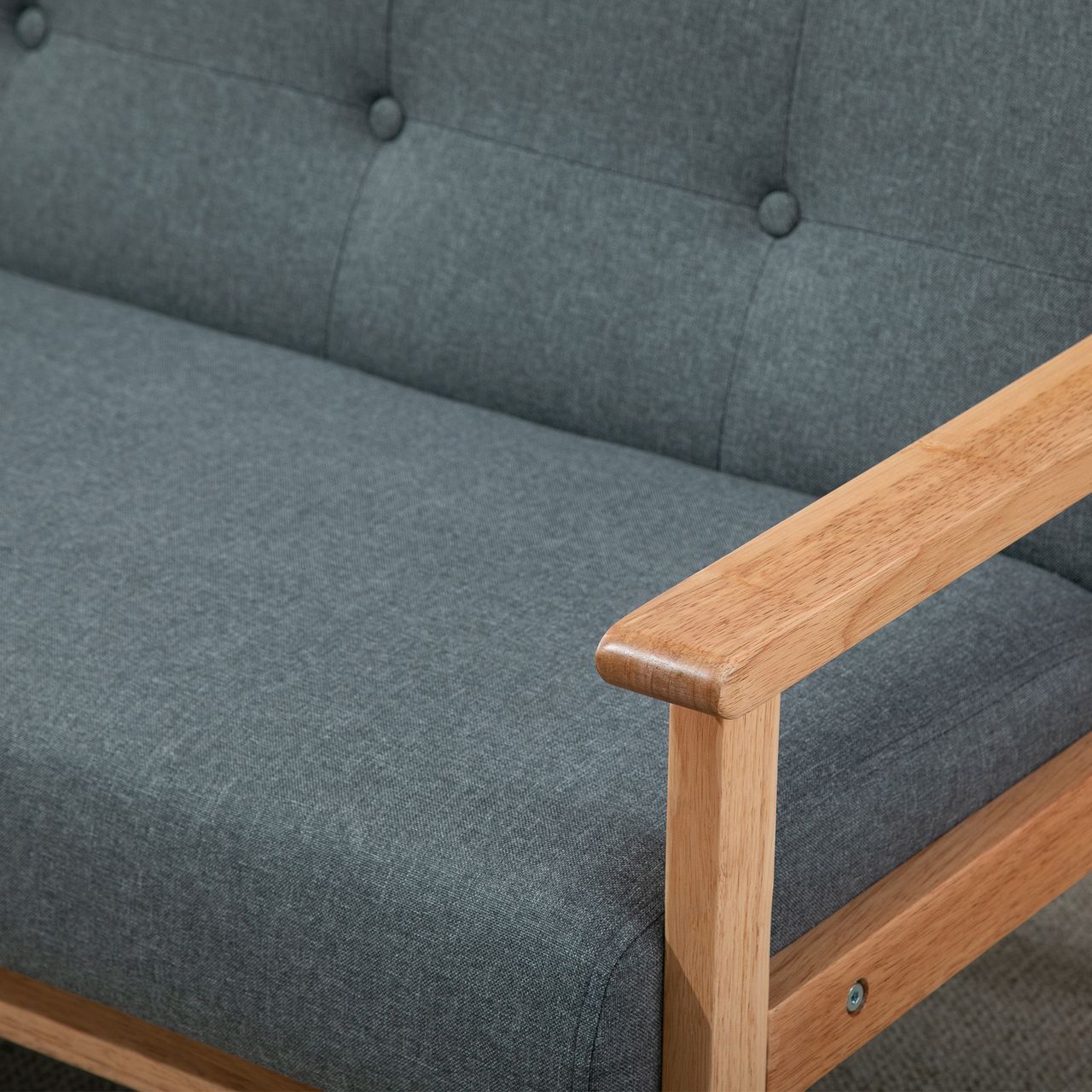 HOMCOM 2-Sitzer-Sofa - Grau, ca. 115 x 66,5 x 73 cm