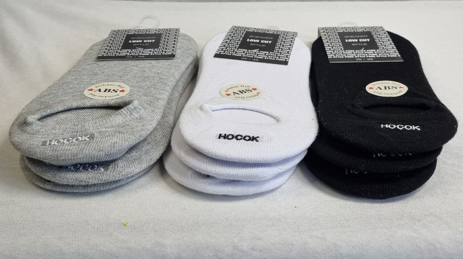 Toker Collection® Sneakersocken CNB Low Cut Sneaker BW mit ABS und Stickerei 3er Pack 3 Farben (Packung, 3 Paar) mit Stickerei in der Ferse