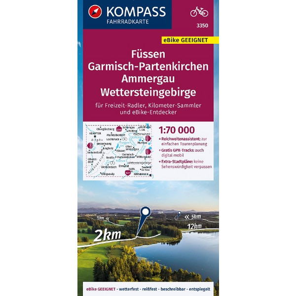 KOMPASS FAHRRADKARTE 3350 FÜSSEN, GARMISCH-PARTENKIRCHEN