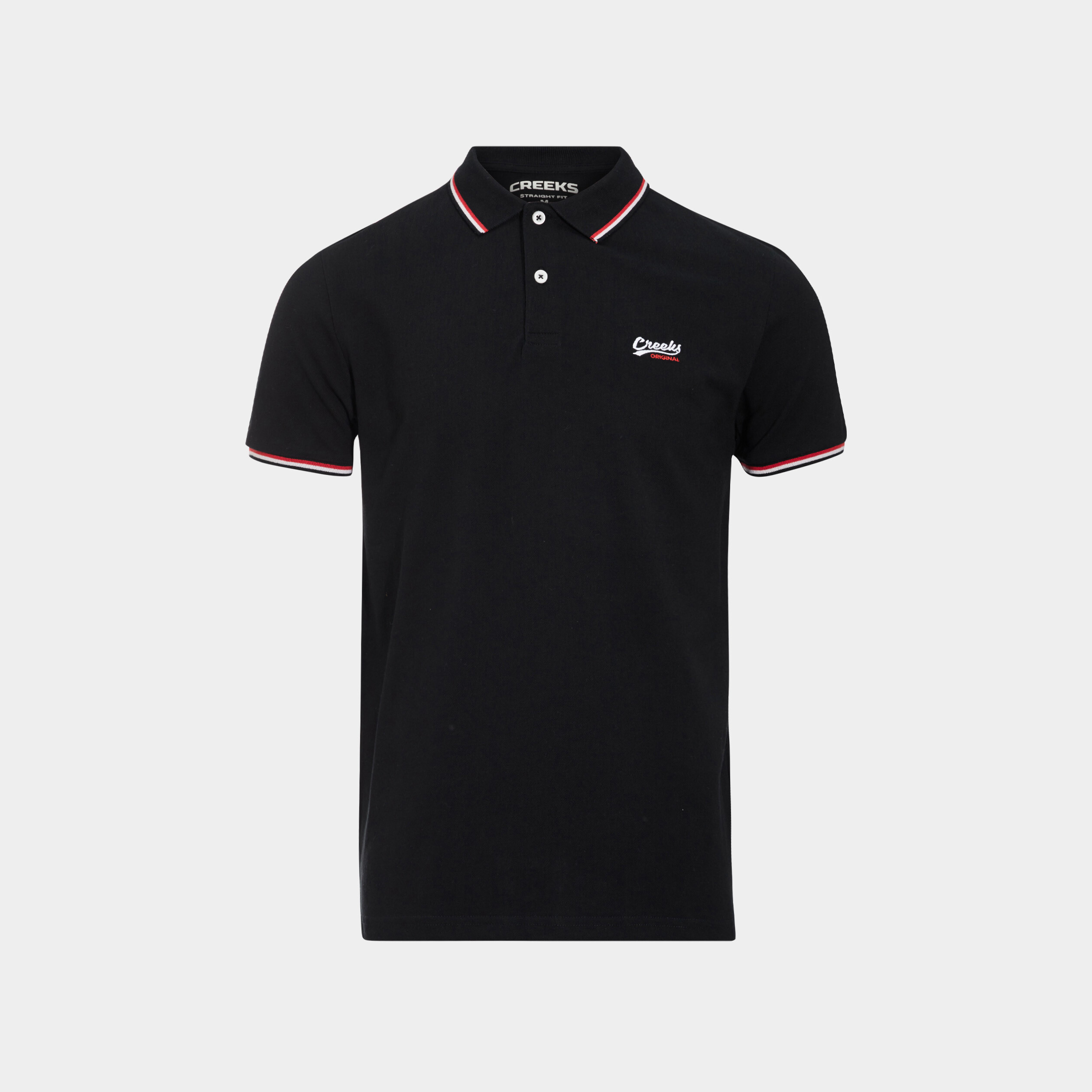 Polo avec broderie poitrine Creeks noir homme | La Halle