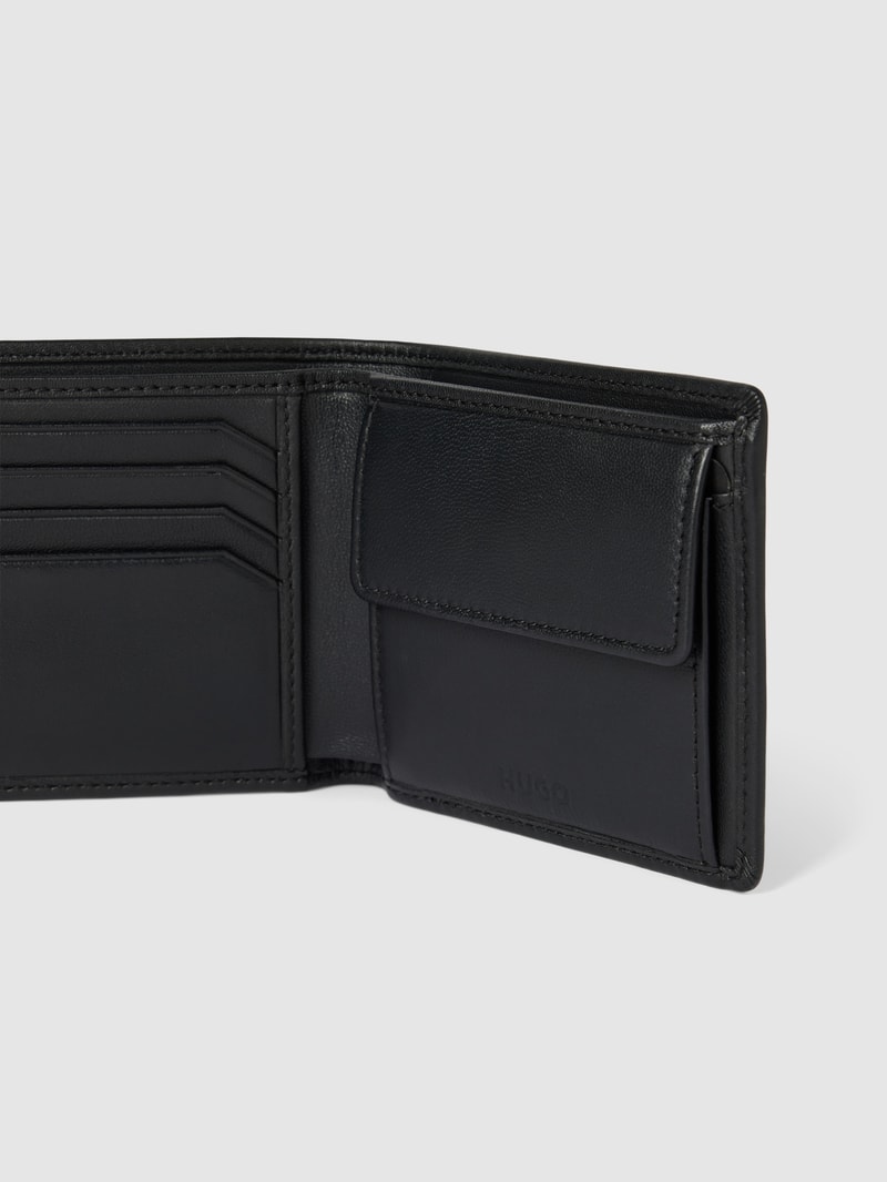 Geschenk-Set mit Portemonnaie und Kartenetui aus Leder in schwarz