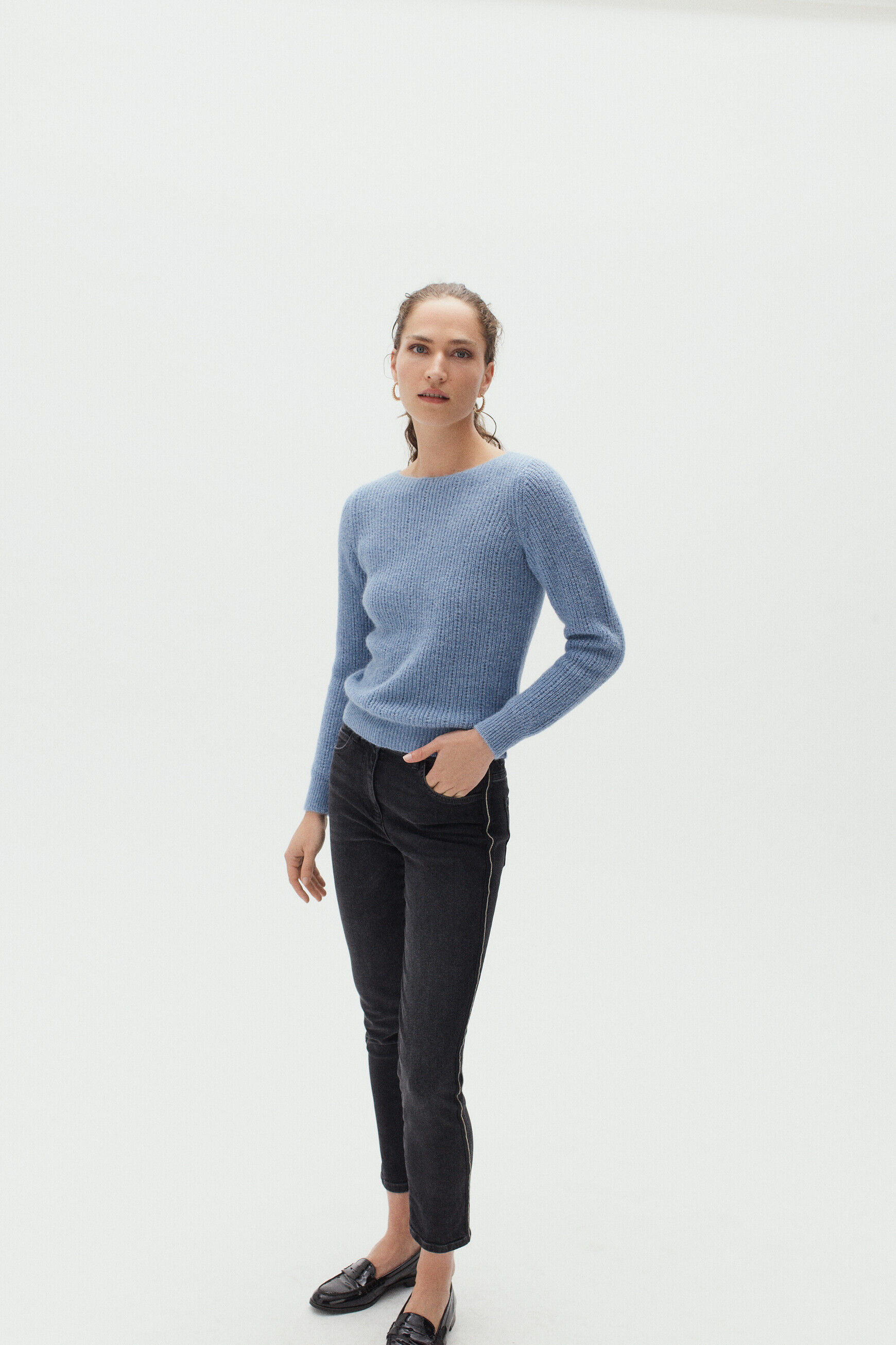 pantalon tosca bleu marine femme