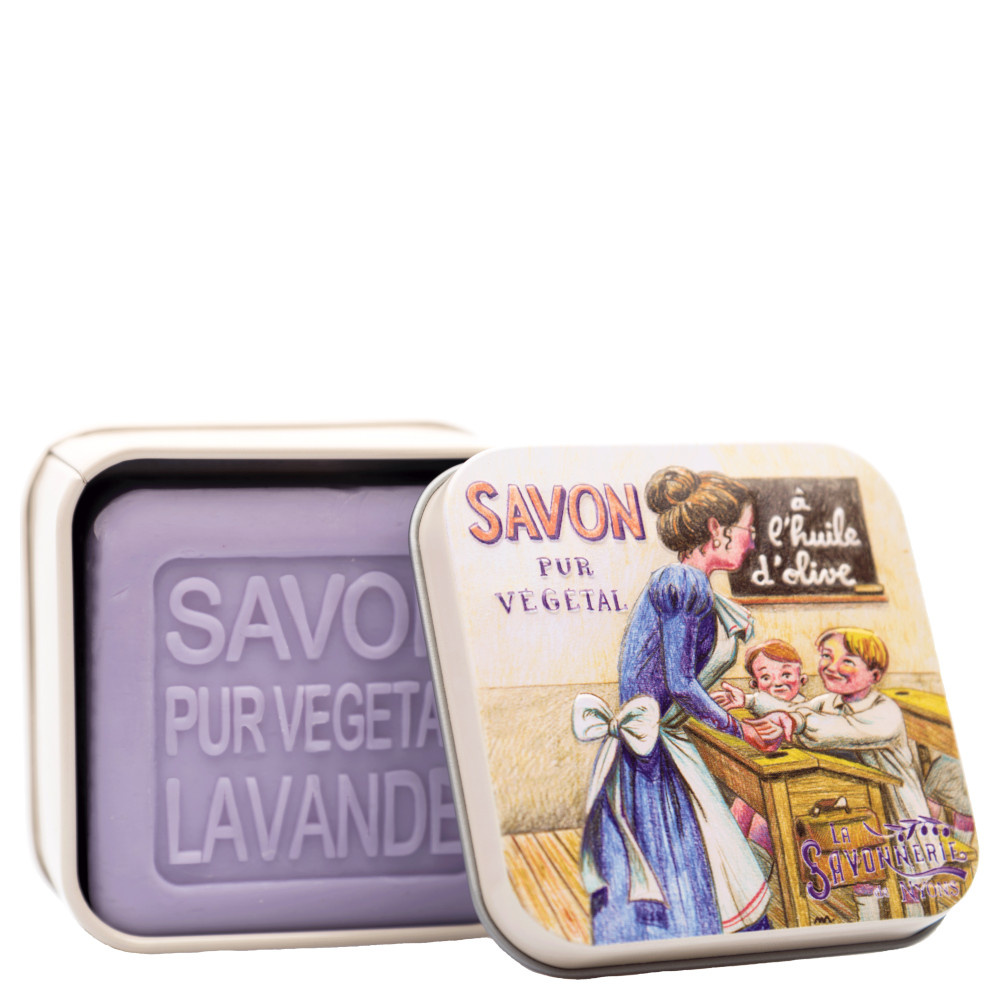 La savonnerie de nyons Savon 100g Lavande et Boîte Métal École Savon
