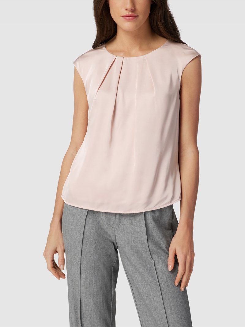 Bluse mit gelegten Falten in rosé
