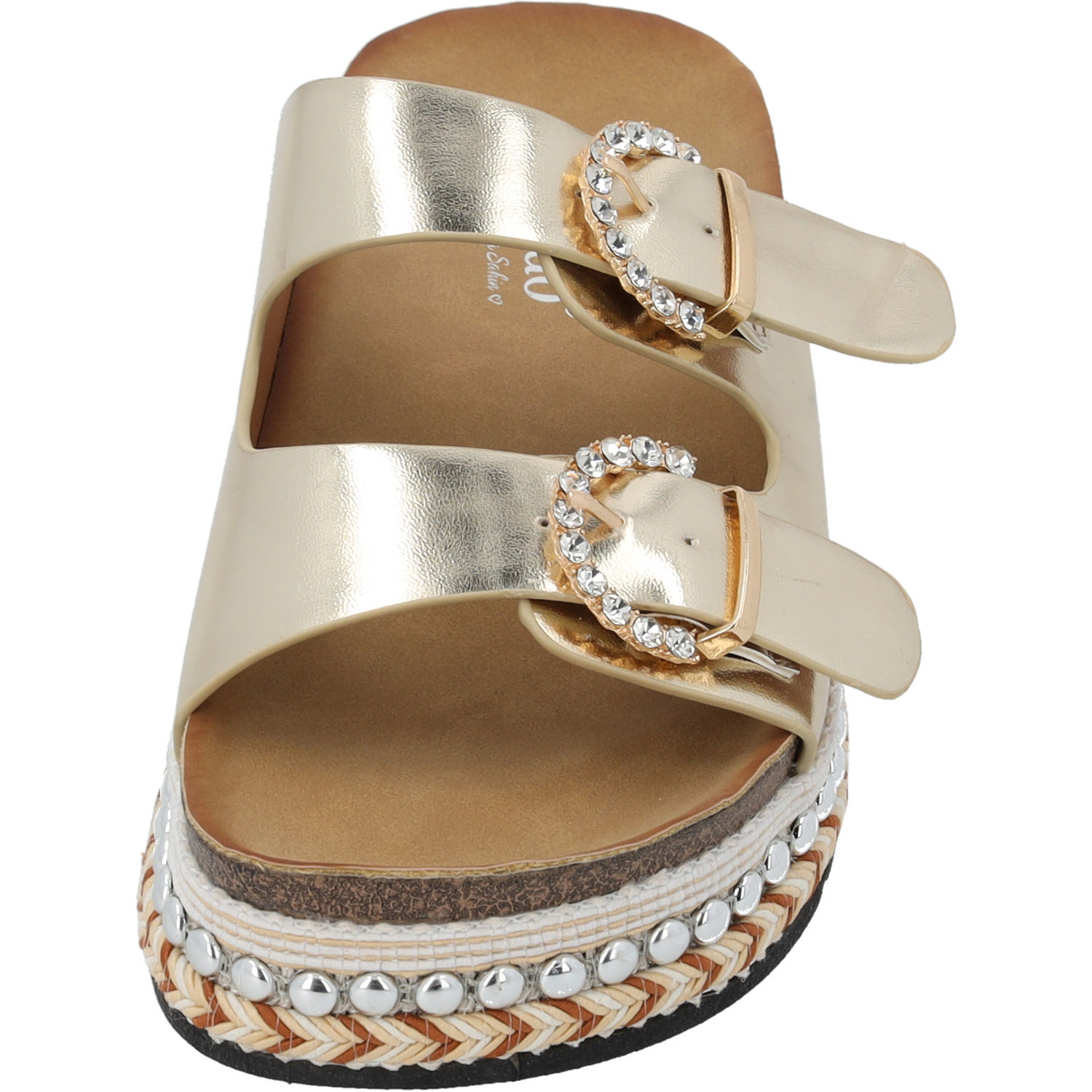 Palado Chag by Sila Sahin, Plateau-Pantoletten, Damen, Gold Metallic