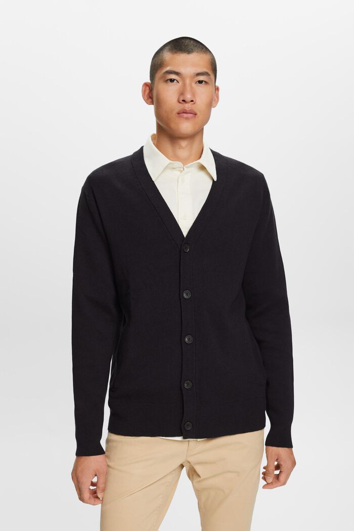 Wollmix-Cardigan mit V-Ausschnitt