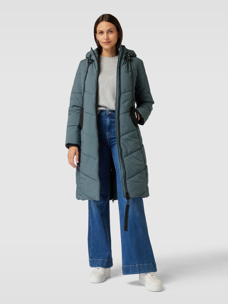 Steppmantel mit Label-Details Modell 'THE ARIBAY' in rauchblau