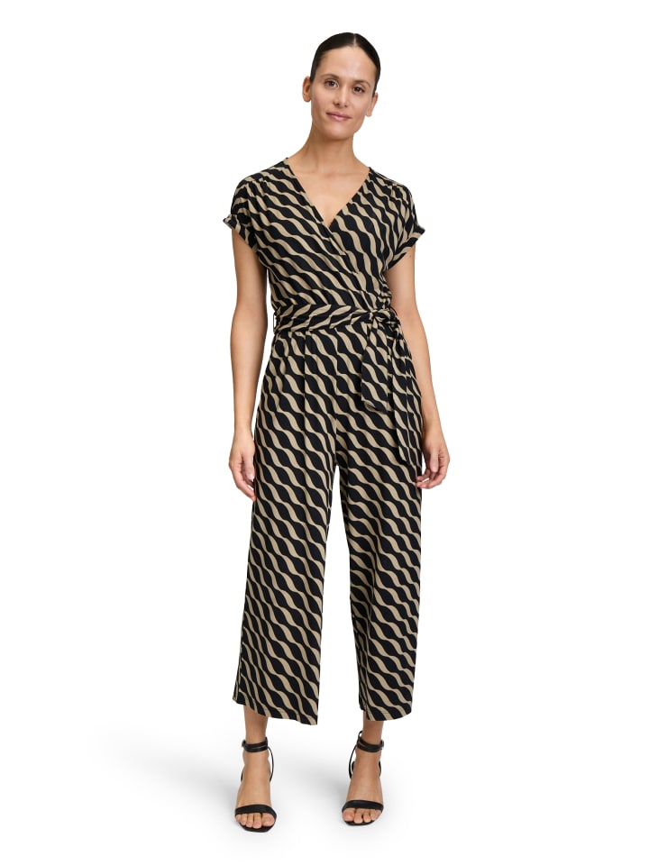 Betty Barclay Jumpsuit mit Eingrifftaschen in Black/Khaki günstig kaufen