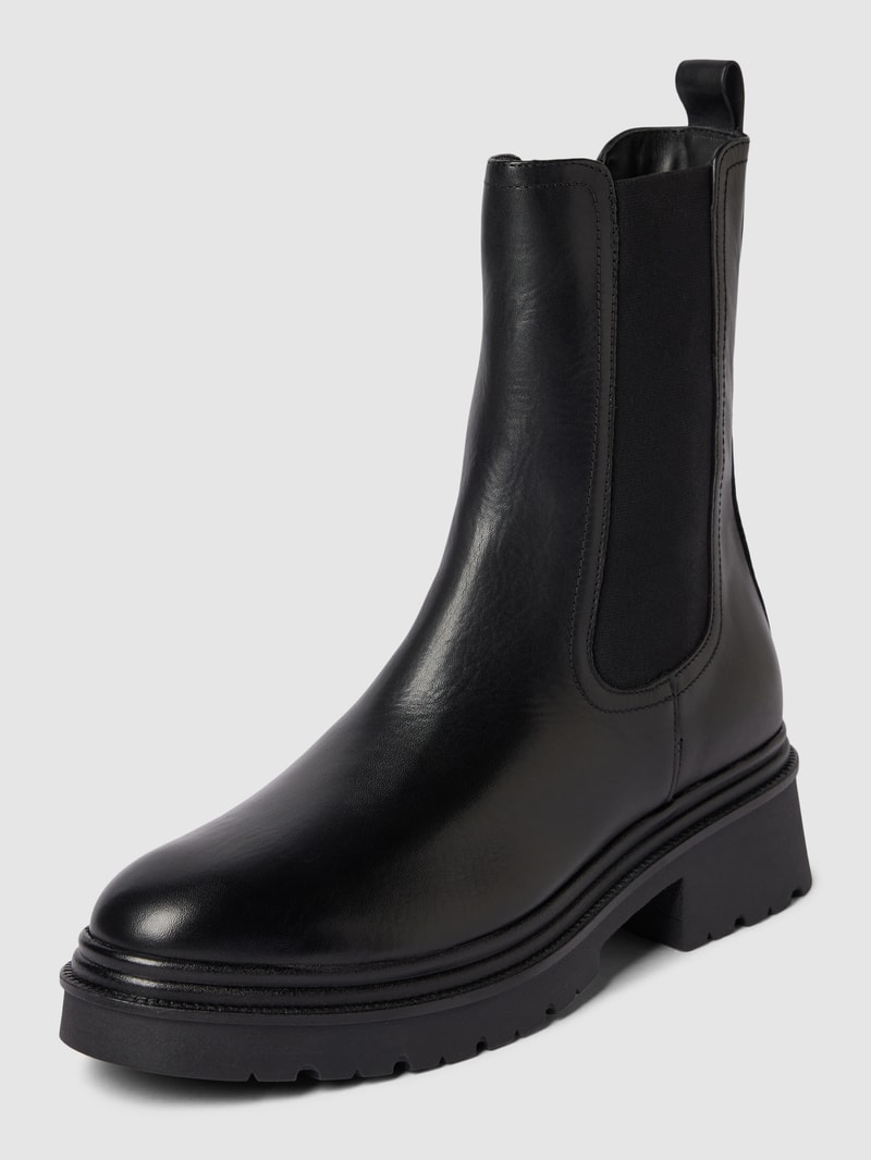 Chelsea Boots aus echtem Leder in schwarz