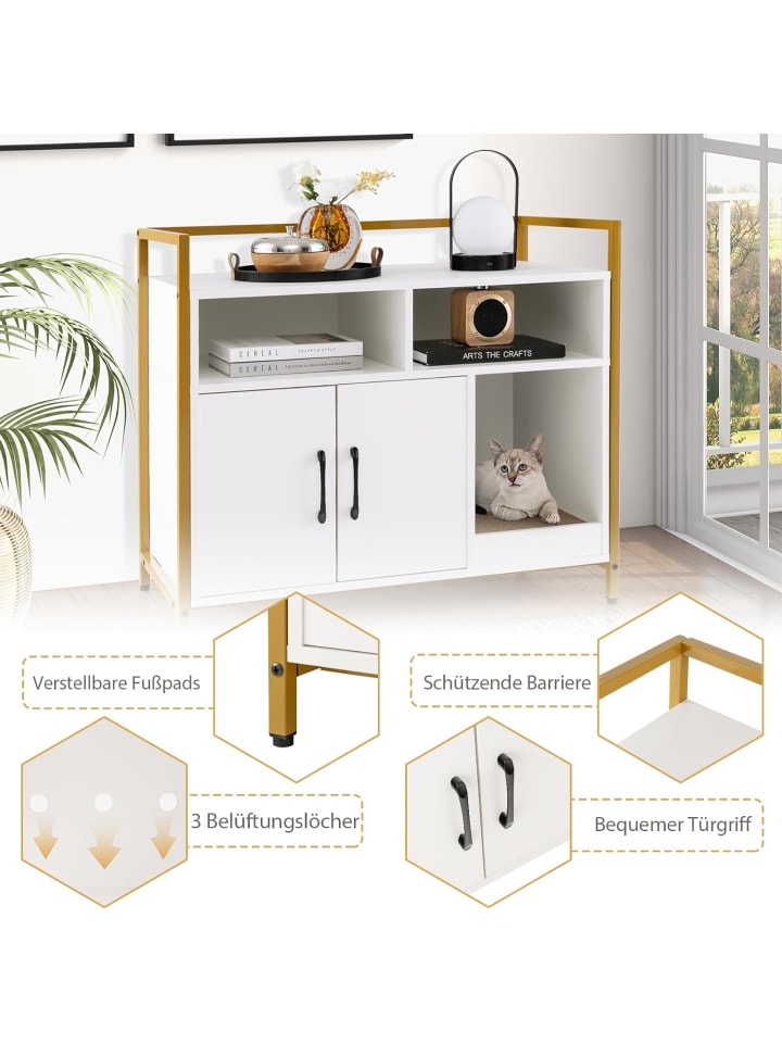 COSTWAY Katzenschrank in Weiß günstig kaufen 45 cm