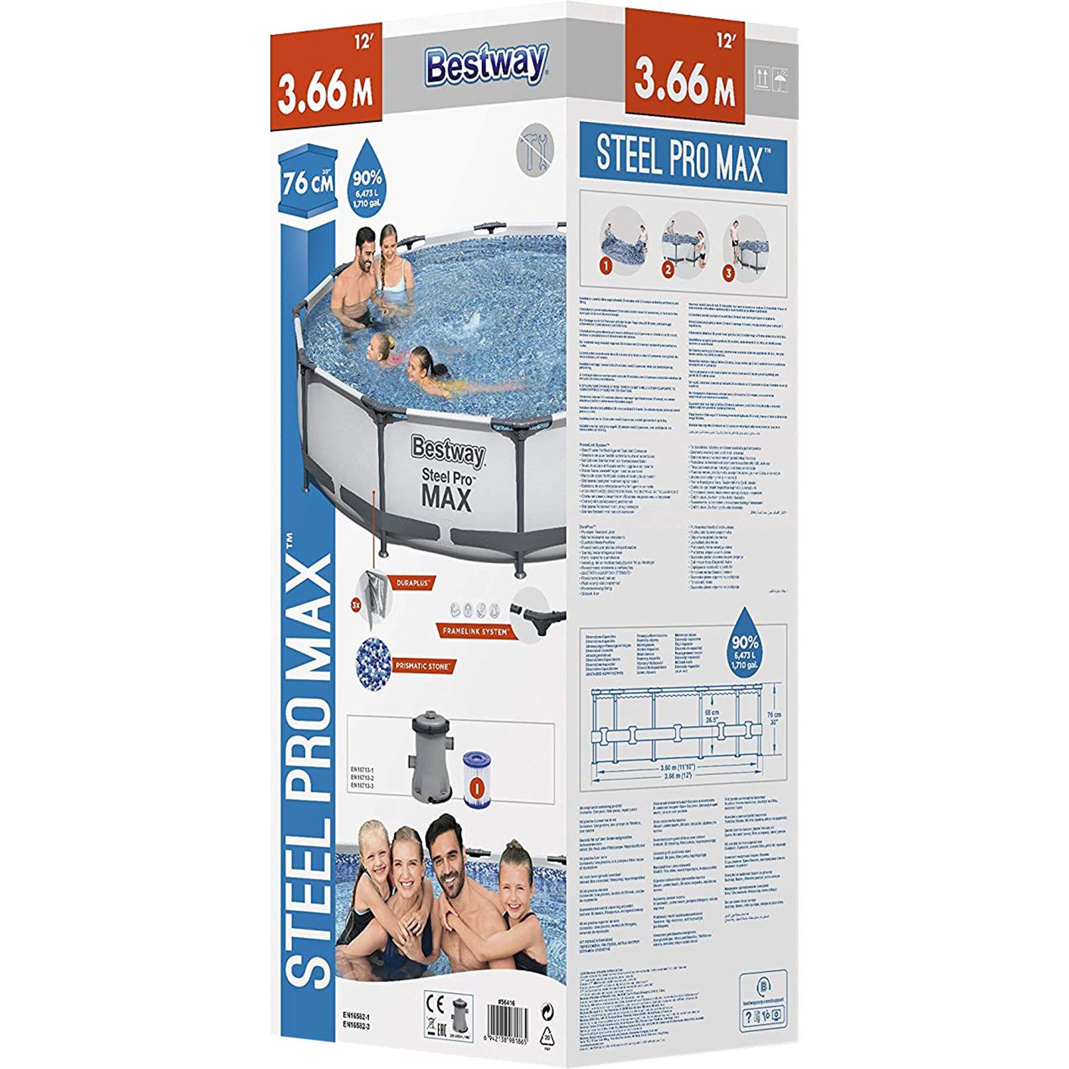 Bestway Steel Pro Max 366 cm Schwimmbecken mit Pumpe