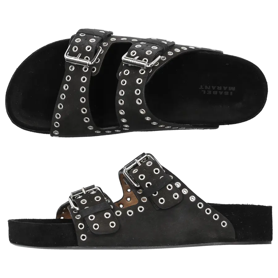 Isabel Marant - Pantoletten LENNYO Veloursleder - schwarz
