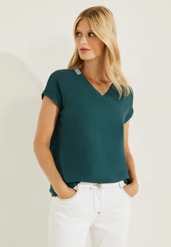CECIL Bluse mit Rippdetail