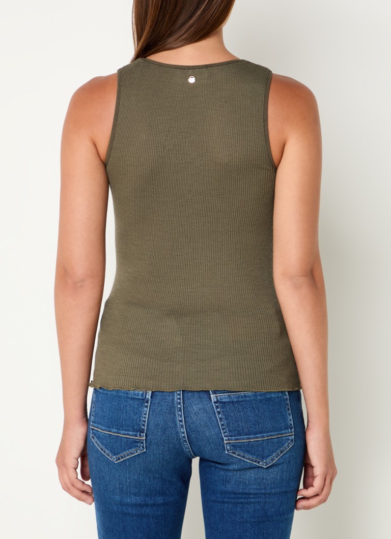 Mos Mosh  MMElaine ribgebreide tanktop met ruches