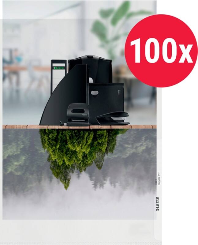 Leitz Recycle Klarsichthülle DIN A4 Genarbt Transparent 140 Mikron PP (Polypropylen) 100 Stück