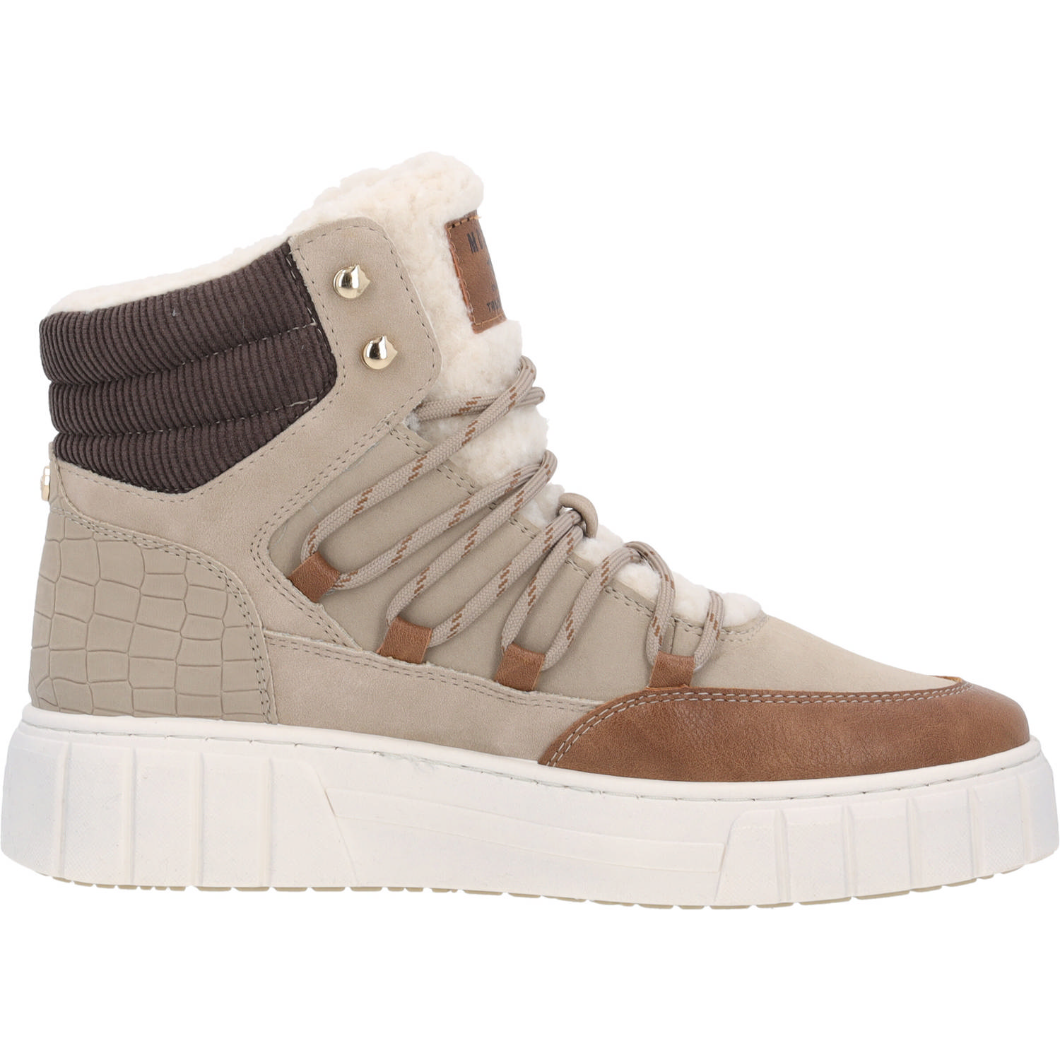 Mustang 1446601, Schnürstiefel, Damen, taupe