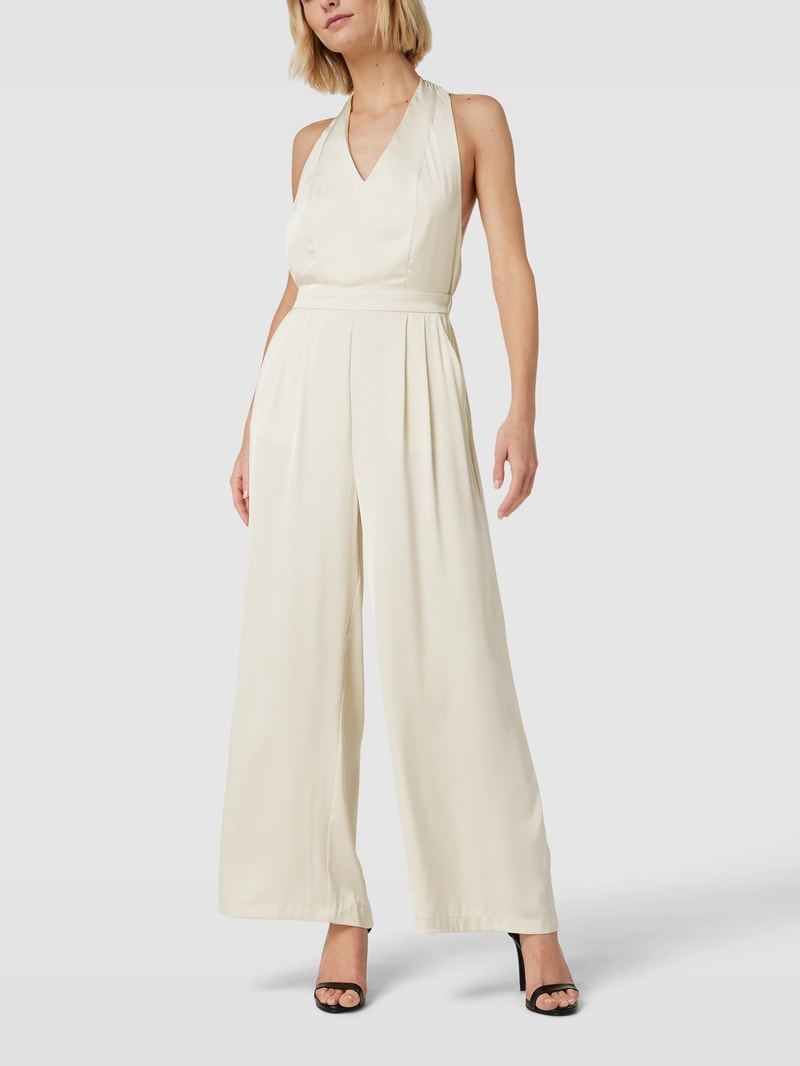 Jumpsuit mit offener Rückseite Modell 'VIRAVENNA' in ecru