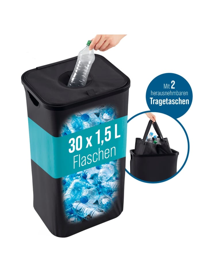 EASYmaxx EASYmaxx Pfandflaschen-Sammelbehälter, 100 l - 2 Tragetaschen & Klettverschluss günstig kaufen onesize
