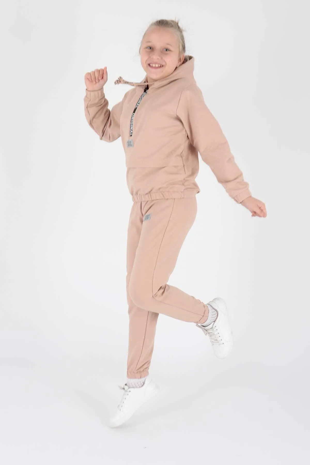AHENGİM  Junges bedrucktes Trend-Trainingsanzug-Set für Mädchen Ak2233
