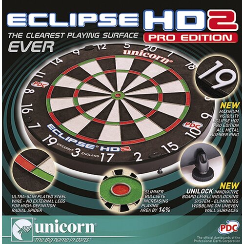 DARTBOARD UNICORN ECLIPSE HD2 PRO - TV EDITION BRISTLE BOARD