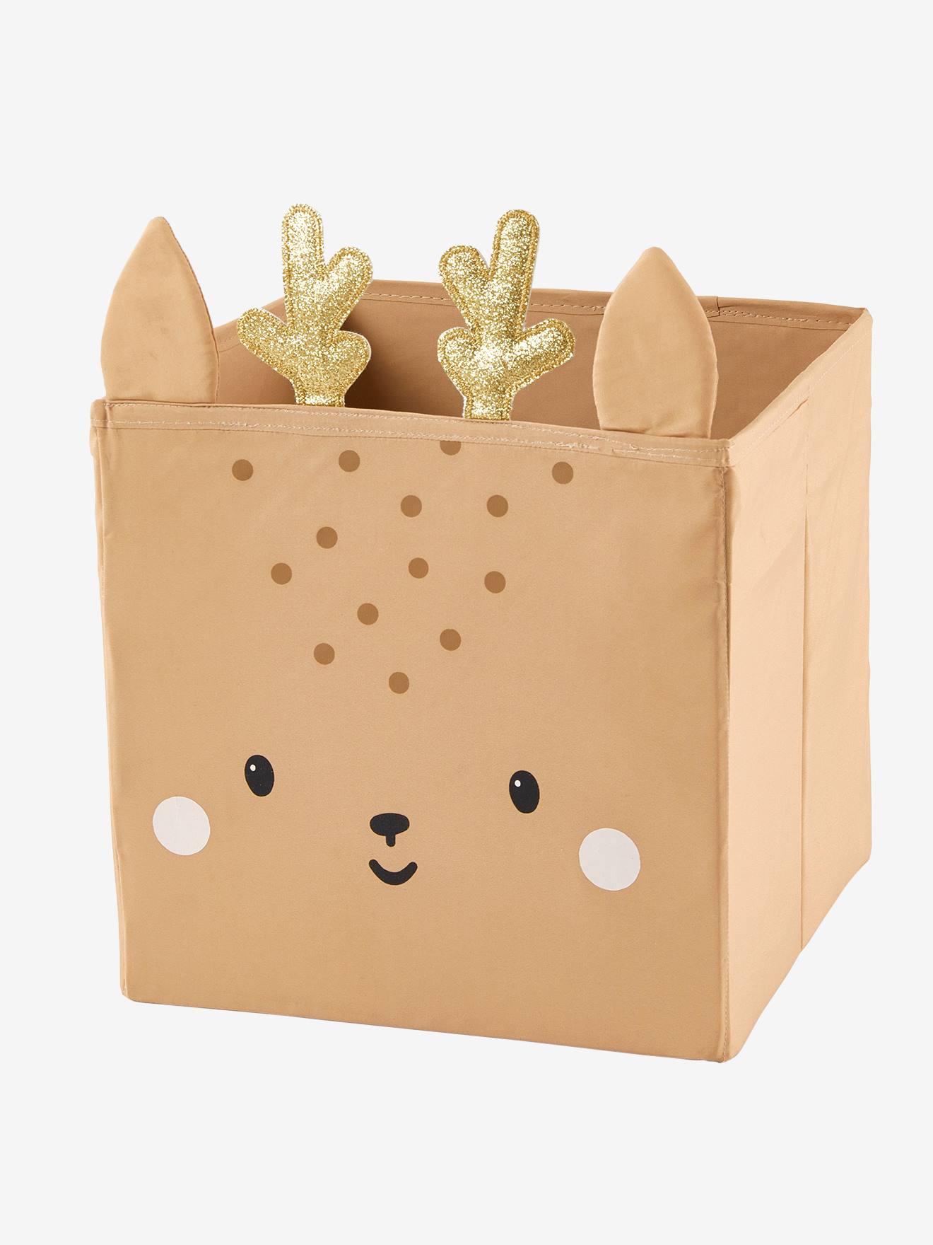 Vertbaudet 3er-Set Kinderzimmer Aufbewahrungsboxen GRÜNER WALD - braun/grün