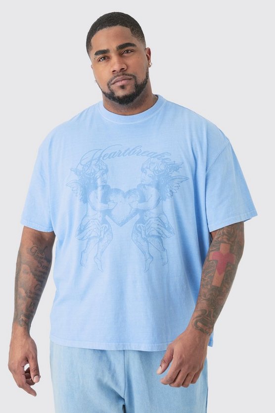 Plus Oversize T-Shirt mit Heart Breaker Print