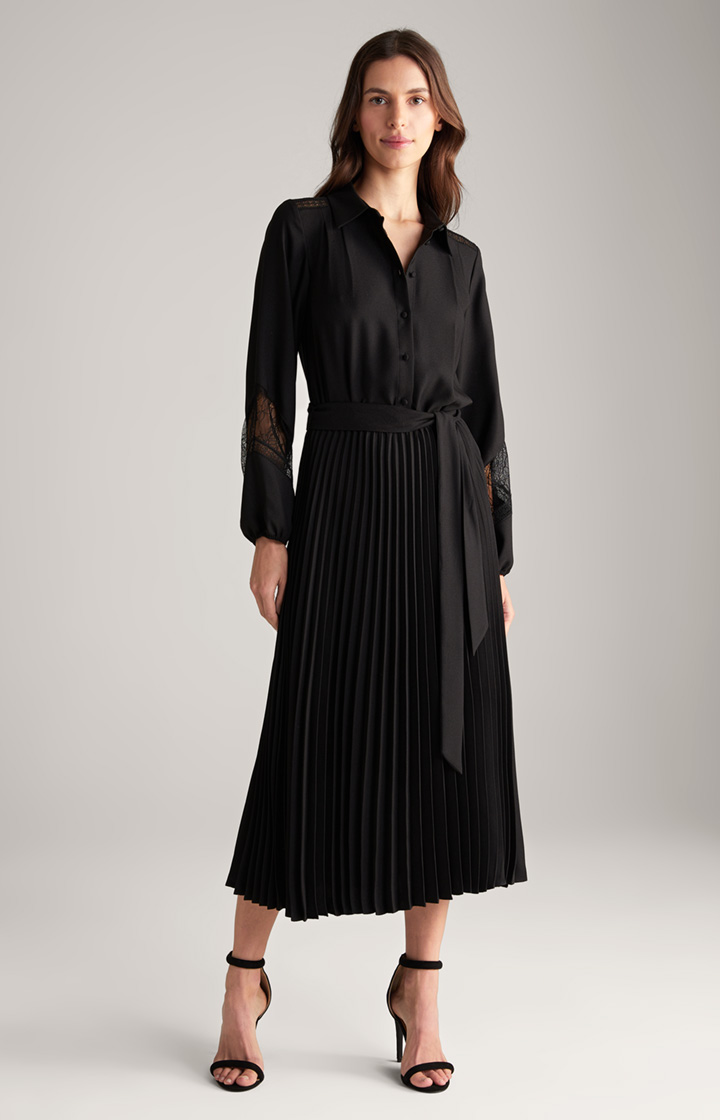 Maxi Crêpe-Kleid in Schwarz