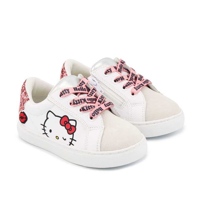 Baskets en cuir Mini Simone hello kitty glitter rose