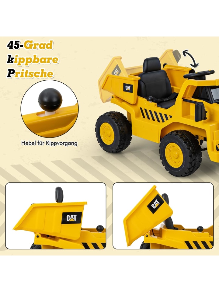 COSTWAY 12V Elektroauto ab 3 Jahren Caterpillar in Gelb günstig kaufen onesize
