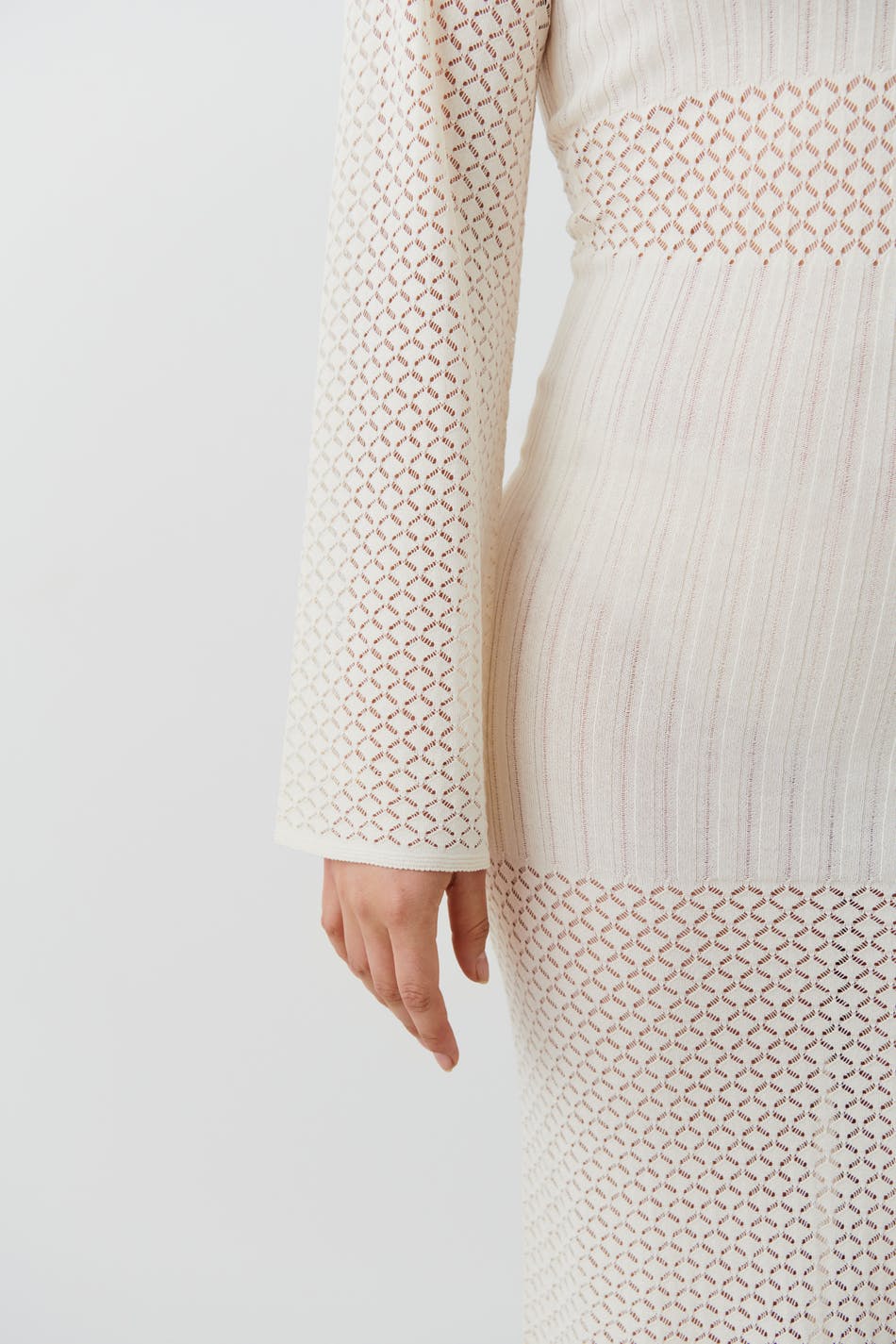 Pointelle knit dress