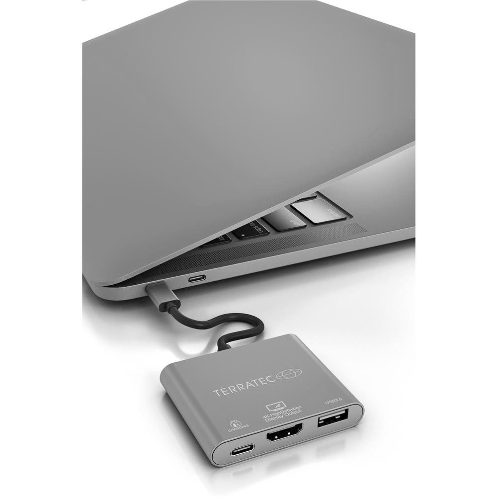 Terratec Laptop-Dockingstation CONNECT C3, USB Type-C Adapter, mit USB-C PD, HDMI, USB3.0 Port