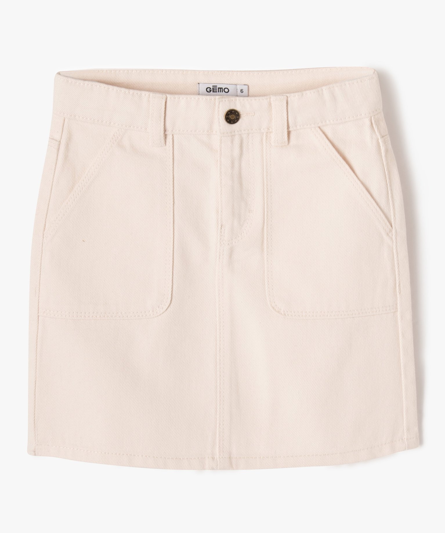 Jupe courte en toile denim colorée fille rose | GEMO