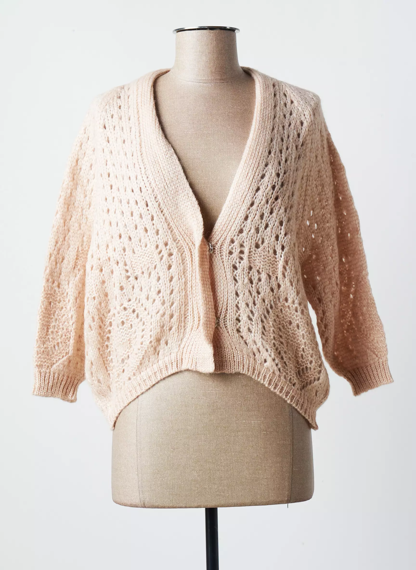 Blanc Boheme Cardigans Femme couleur rose