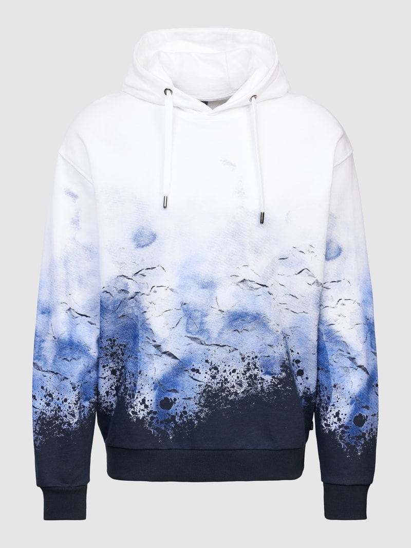 Hoodie mit Motiv-Print Modell 'Sorin' in ozean blau